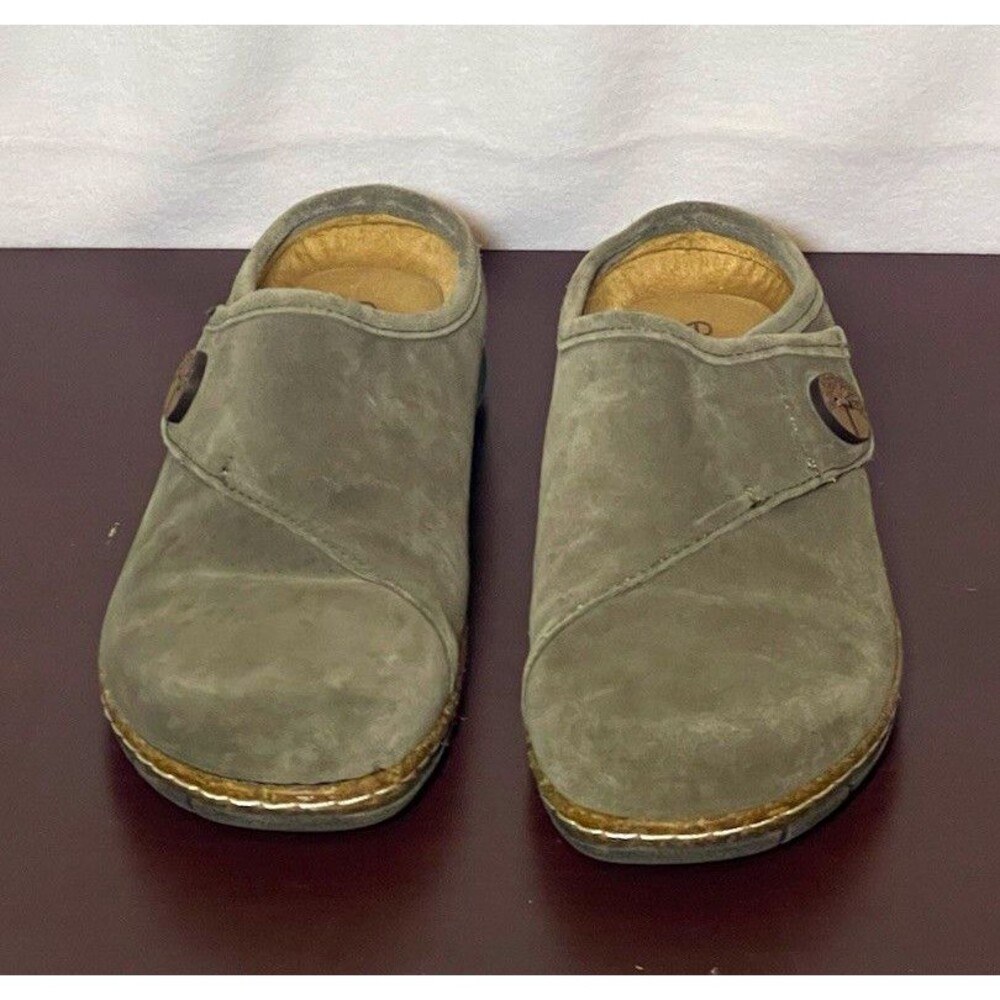 Earth Women’s Gray Suede Slip-On Comfort Clogs Round Toe Rubber Sole 8M